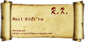 Reil Klára névjegykártya